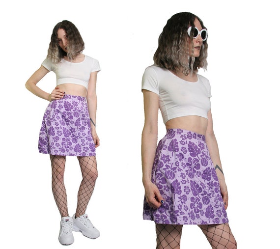 90s High Waisted Skort 1990s Skort Tropical Floral Skirt Etsy