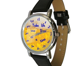 Beer watch, Beer gifts for men, drinking gifts for him, beer lovers, beer drinker, boyfriend birthday, friend gift, dad beer, birthday beer