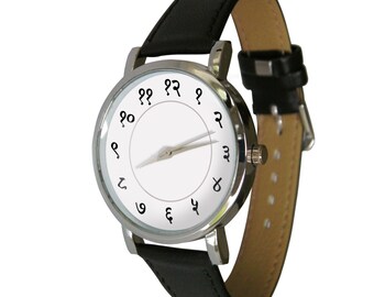 Hindi Number design watch. shows Hindi numerals in a clean classy design. Genuine Leather Strap. mens watch. womens watch