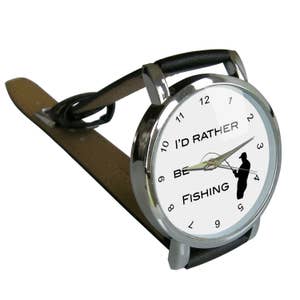 I'd Rather be Fishing Wristwatch, great mens watch, fisherman gift image 2