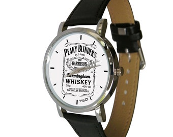 Peaky Blinders Garrison Design Watch. Genuine Leather Strap. supplied in a slimline postal box