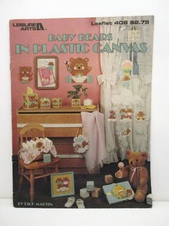 Baby Bears Mobile Tissue Wall Hanging Switch Plate Cover Plastic Canvas Pattern