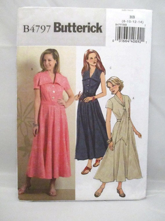 Butterick Sewing Pattern 5748 Misses/' Petite Dress Flared Skirt