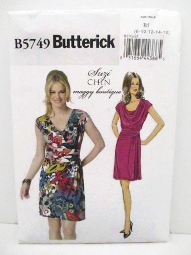 Butterick 5749 Suzi Chin Maggy Boutique Misses Dress Average Sewing Skills Size 8-16 UNCUT