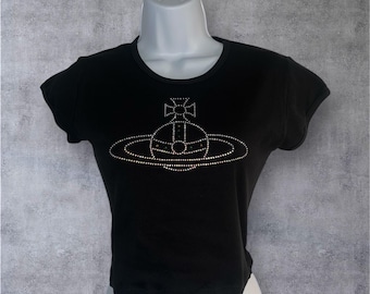 Vivienne Westwood rhinestone crop t shirt