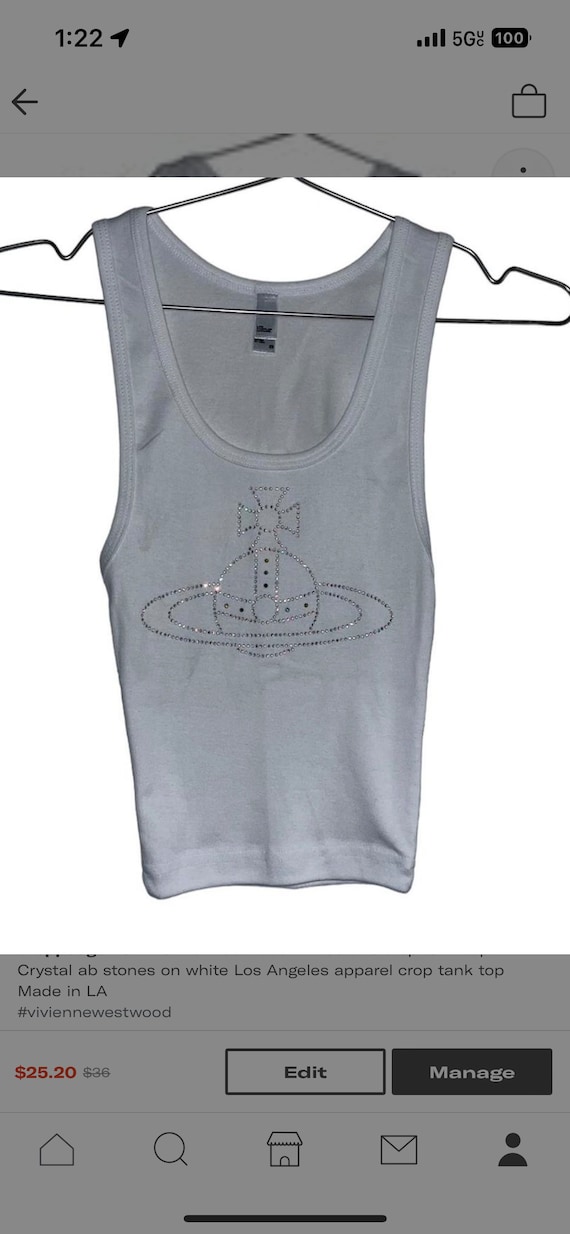 Vivienne Westwood Tank Top Rhinestone Logo - Etsy Vivienne Westwood Tank Top Rhinestone Logo - Etsy