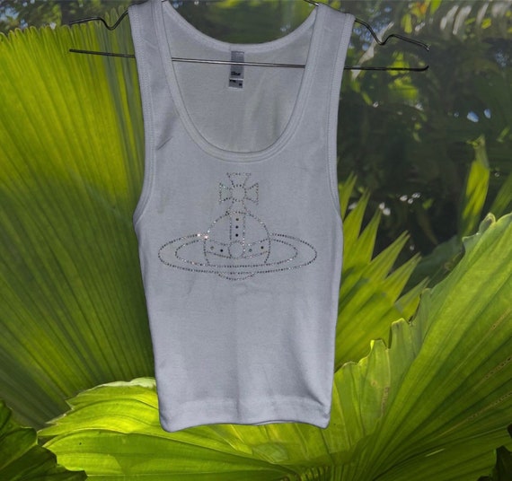 Vivienne Westwood Tank Top Rhinestone Logo - Etsy Vivienne Westwood Tank Top Rhinestone Logo - Etsy