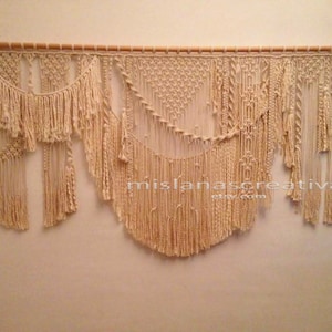 Arche en macramé, macramé de mariage, bannière en macramé, rideau en macramé.