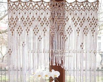 Macrame Curtain. Window Curtain. Macrame wall art. Macrame Wall Hanging....