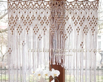 Macrame Curtain. Window Curtain. Macrame wall art. Macrame Wall Hanging....