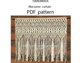 PDF Instructions  Macrame Curtain, Handmade macrame.