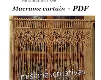 Macrame Curtain  PDF Instructions. Wall hanging PDF.Handmade macrame.