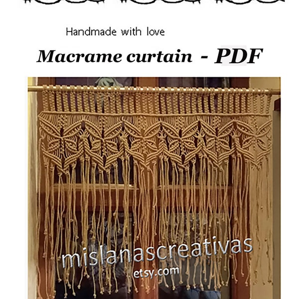 PDF Instructions  Macrame Curtain, Handmade macrame, Wall hanging
