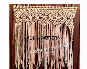 Macrame Curtain  PDF Instructions. Handmade macrame, Wall hanging