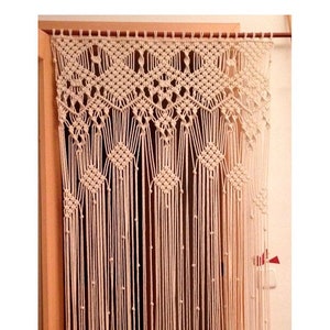 Macrame curtain.Large macrame, Wedding Macrame Curtain,, Macrame fiber art.