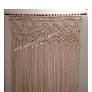 Handmade Macrame Curtain. Macramé wall hanging , ecru macrame curtain. Doorway curtain.cotton 4mm