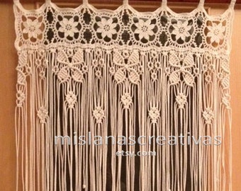 Macrame Curtain, Crochet Curtain,Large macrame, Macrame fiber art, Macrame wall art.