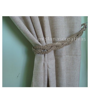 Decorative Tie Backs Curtain. Curtain TieBacks. Natural linen Curtain Tie Back.