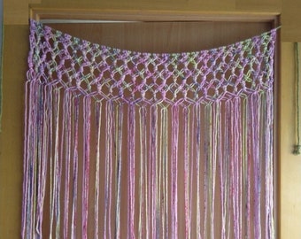 Macrame Curtain, Multicolor macrame curtain, Window Hanging..