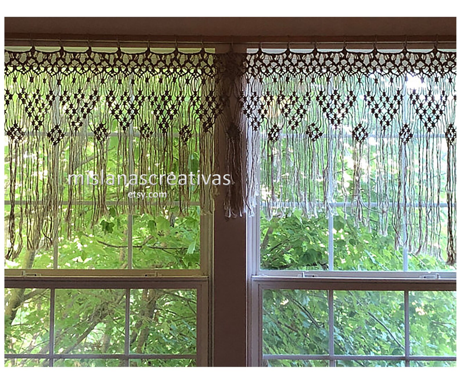 Macrame Curtain. Window Curtain. Macrame Wall Art. Macrame Etsy