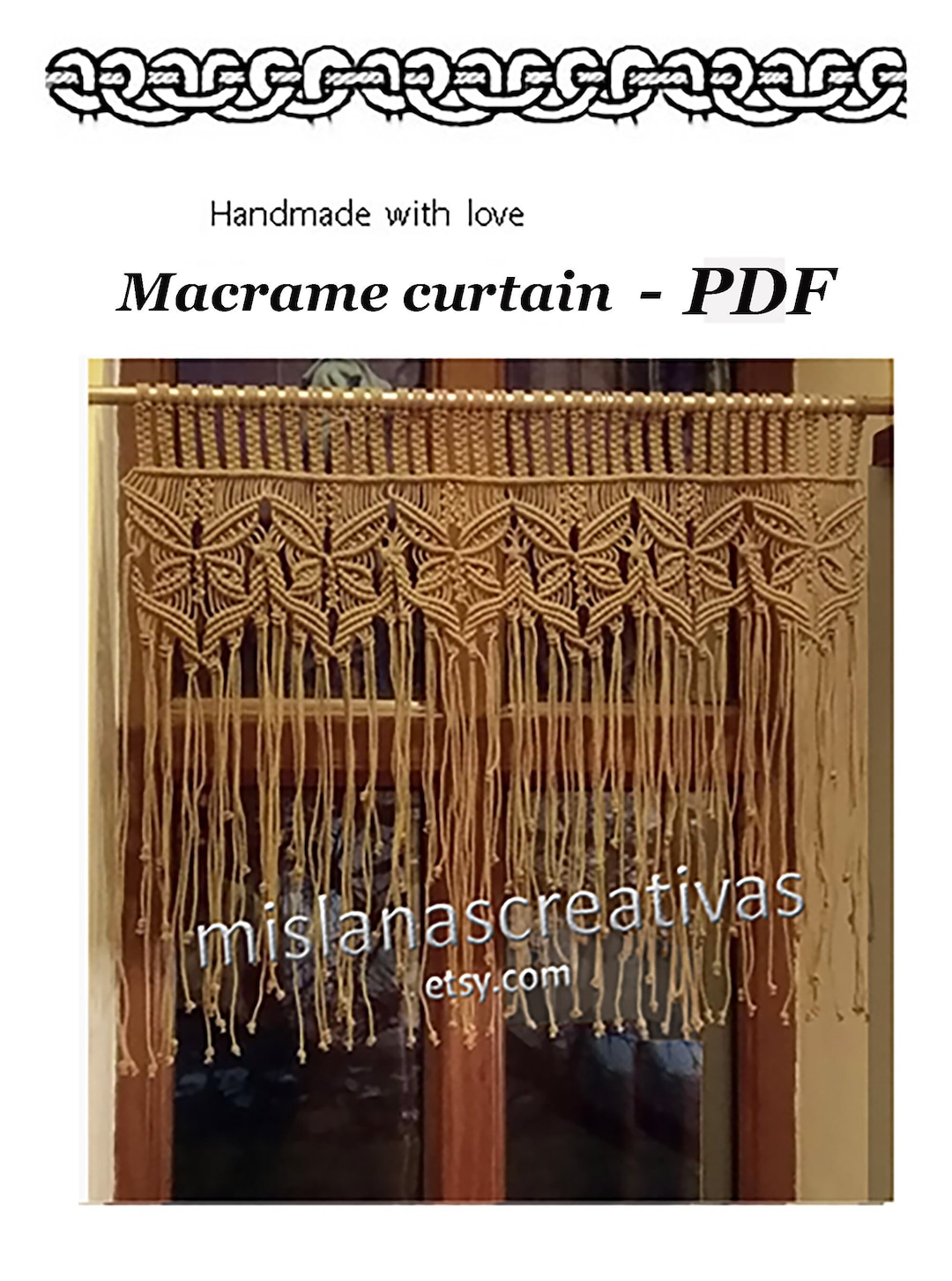 マクラメカーテンのPDF説明書。壁掛けPDF。手作りのマクラメ。 - Etsy 日本
