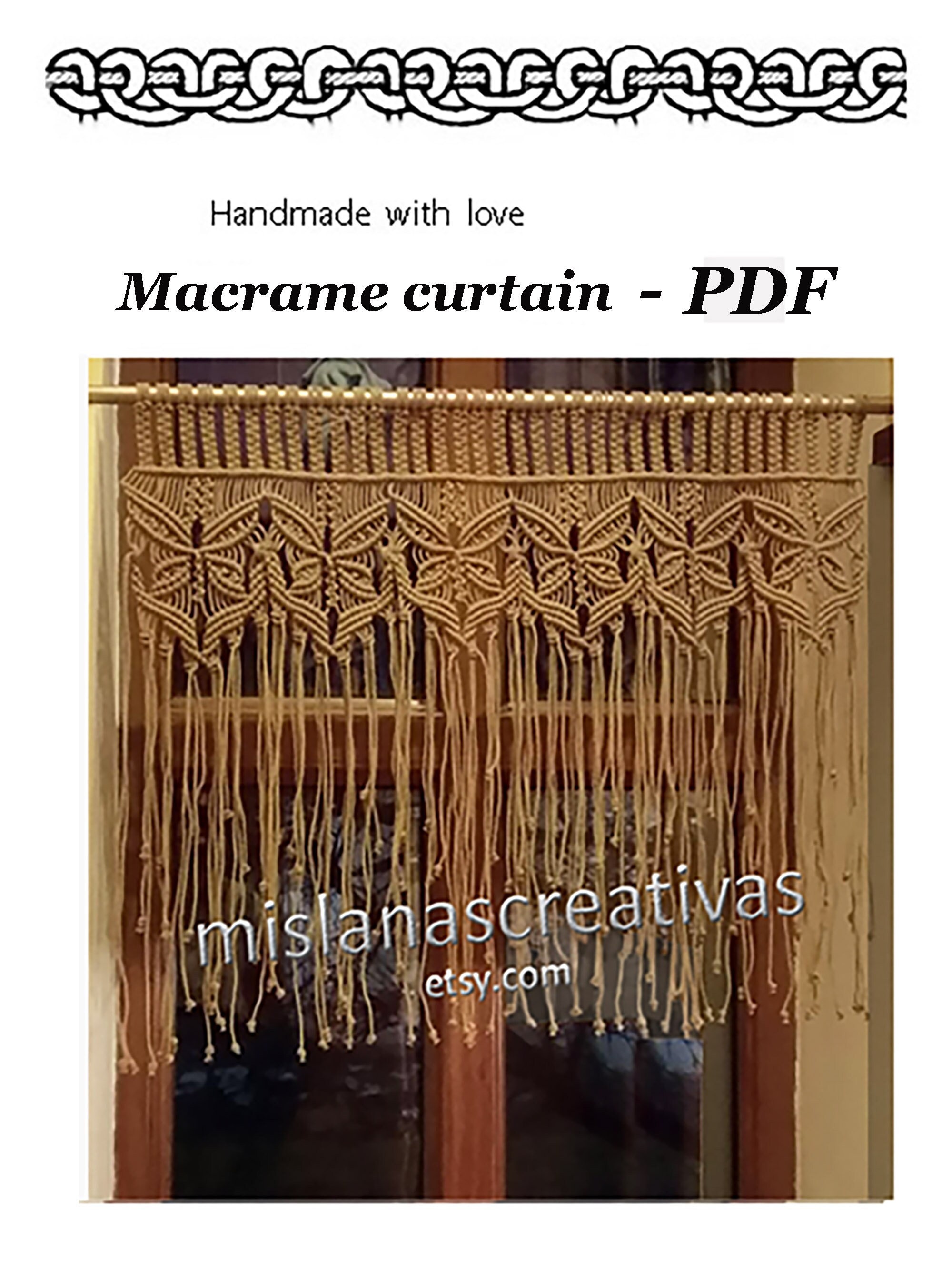 マクラメカーテンのPDF説明書。壁掛けPDF。手作りのマクラメ。 - Etsy 日本