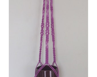 Macrame plant hanger, hanging basket, great gift ideas, home décor - lavender - 35 inches,4 mm