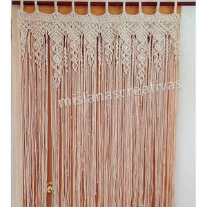 Macrame Curtain, Large macrame, Macrame fiber art, Macrame wall art,ecru  macrame curtain decor