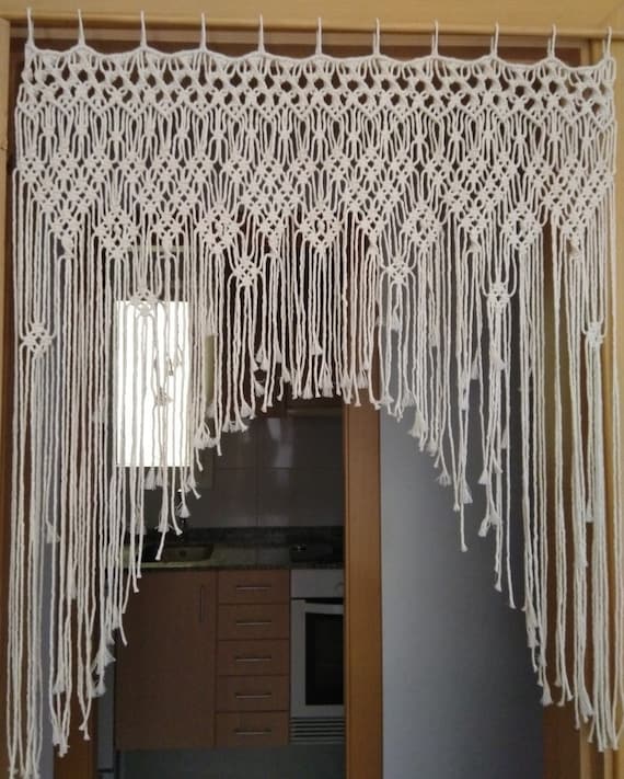 Makramee Vorhang Fenstervorhang Makramee Wandkunst Makramee Etsy