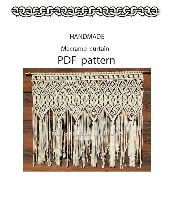 PDF Instructions  Macrame Curtain, Handmade macrame.