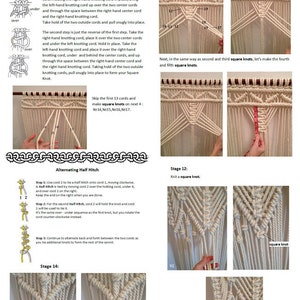 PDF Instructions Macrame Curtain, Handmade macrame, Wall hanging image 2