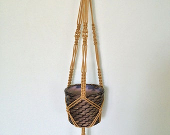 Macrame plant hanger, hanging basket,home décor - cinnamon - 24 inches,3 mm.Gift Idea.