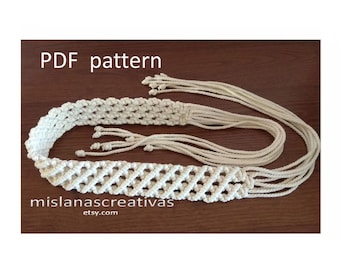 Macrame Curtain Tieback. PDF Instructions. Handmade macrame.