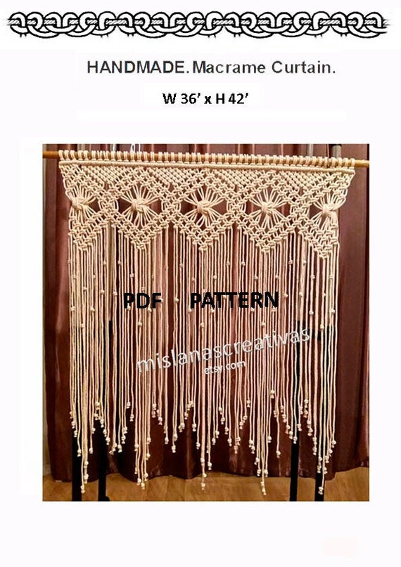 Macrame Curtain  PDF Instructions. Handmade macrame, Wall hanging