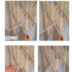 PDF Instructions Macrame Curtain, Handmade macrame, Wall hanging image 3