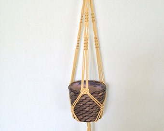 Percha de planta Macrame, cesta colgante, decoración del hogar - Beige - 24 pulgadas, 3 mm.Idea de regalo.