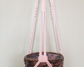 Pot hanger, Macrame plant hanger, hanging basket,home décor - white - 24 inches,3 mm.Gift Idea.