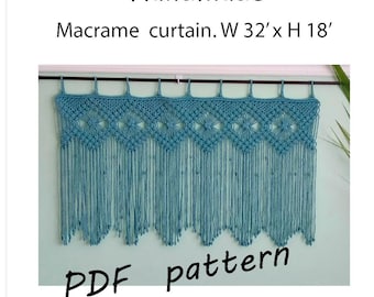 Wall hanging PDF. Macrame Curtain  PDF Instructions. Handmade macrame.