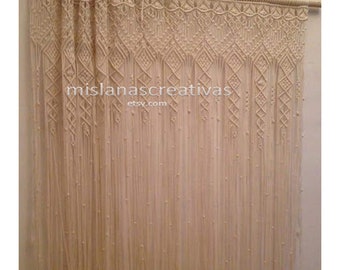 Macrame Curtain. Large macrame,, Macrame wall art.Macrame fiber art.