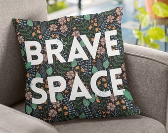 Brave Space Therapy Throw Pillow Cover: terapeuta regalo terapeuta ufficio decoro malattia mentale cuscino terapia occupazionale regalo consulente regalo