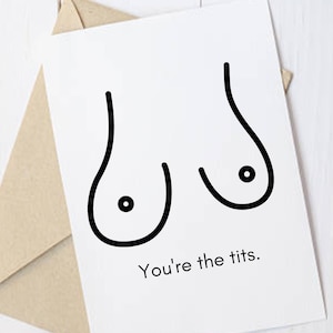 Jij bent de Tits Funny Anniversary kaart verjaardagskaart Moederdag kaart grappig feministische kaart feministische geschenken Vierde Golf Kleding kaart voor haar
