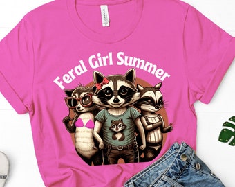 Feral Girl Summer feminist tshirt feminism shirt riot girl pussy riot art funny feminist shirt cute feminist apparel fourth wave apparel