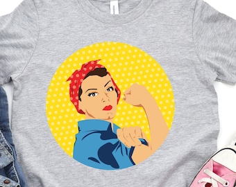 Kids' Feminist shirt, Rosie the Riveter by Fourth Wave, feminist shirt kids, feminist toddler, trendy toddler shirt, feminist youth shirts