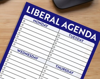 Liberal political gift To do list notepad political humor liberal gag gift to do list notebook liberal woman gift weekly to do list democrat