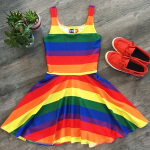 Rainbow Dress women Pride clothing Pride gay pride lesbian pride rainbow skater dress 2x skater dress 3x skater dress plus size clothing