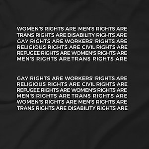 Gleichheit Shirt, feministisches Shirt, Frauenrechte sind Männerrechte, Schwulenrechte, trans Rechte sind Menschenrechte, intersektionell, Gleichheitszeichen