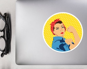 Rosie the Riveter Laptop Decal, Rosie the Riveter Phone Sticker, Rosie the Riveter Sticker, Vinyl Rosie decal Rosie decal, Possiamo farlo