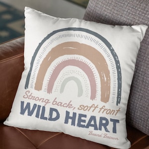 Strong Back Soft Front Wild Heart Therapy quotes therapist office decor therapy office quote throw pillow cover therapist gift mental health