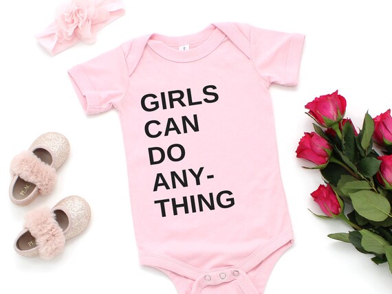 Girls Can Do Anything baby clothes, feminist baby, feminism baby bodysuit/babygrow, eco friendly screen print, the future is female, grl pwr