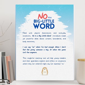 Signed Children's Book: No Is a Big Little Word, a Children's Book About Boundaries Consent Empathy Healthy Communication Respect Feelings image 2